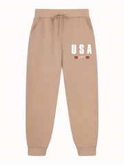 Pattern Print Men's Pants Drawstring Active Stretch Trousers