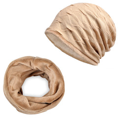Christmas Outdoor Warm Solid Micro Elastic Scarf Hat