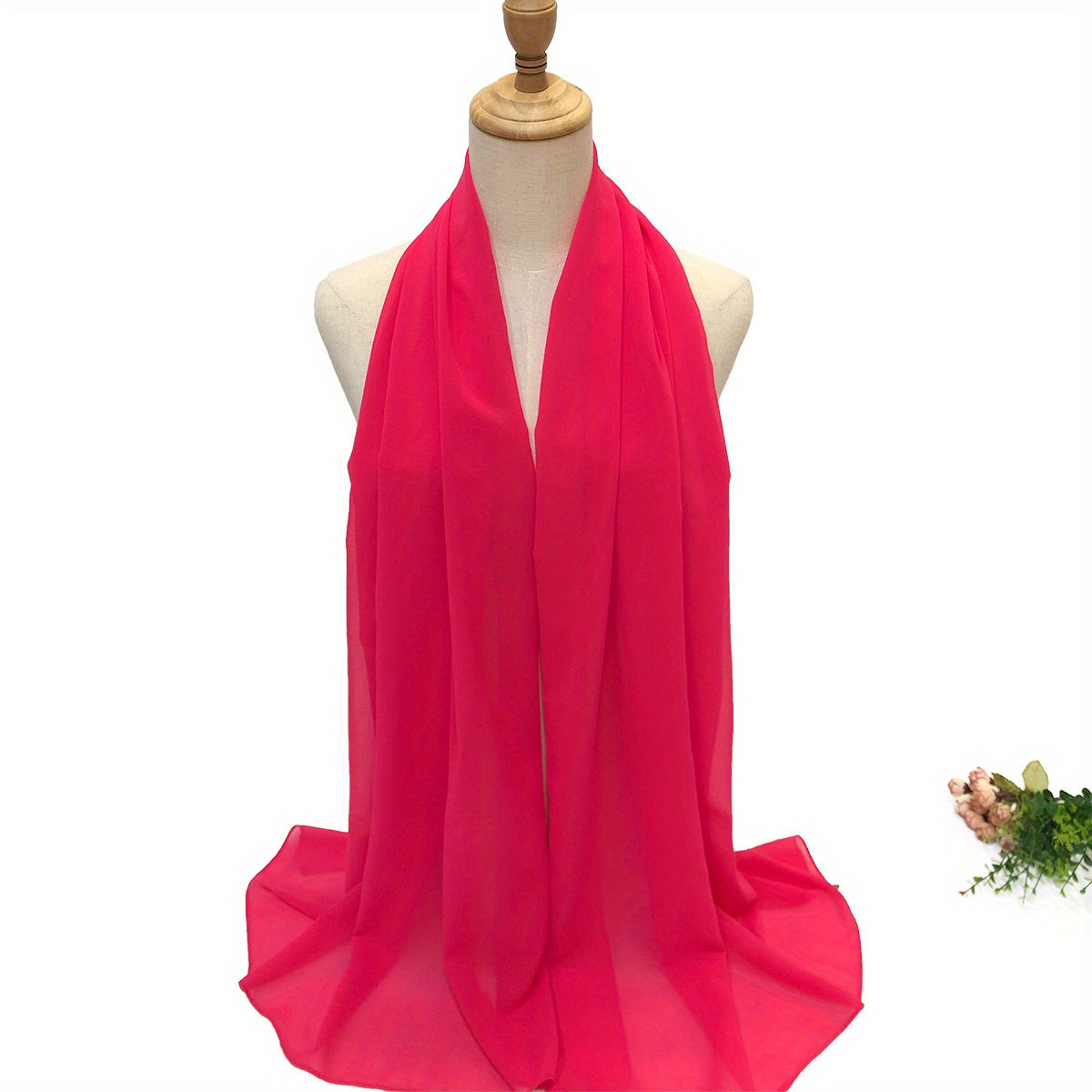 Solid Chiffon Hijab Thin Breathable Scarf Casual Shawl