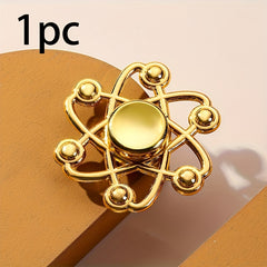 Yellow Fidget Spinner with Golden Beads for Anxiety Relief Focus & Motor Skills