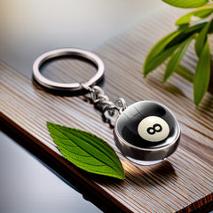 1pc Glass Sports Keychain Pendant for Car Keys Backpacks Wallets