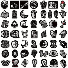 50pcs Horror and Doodle Stickers Waterproof Stickers