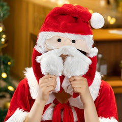 Funny Plush Christmas Hat With Moving Beard