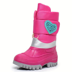 Girls' High Top Snow Boots Warm Cozy Non-slip Plush Outdoor Shoes