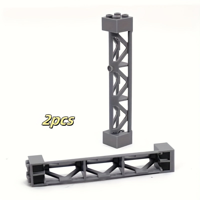Tech Building Blocks Set with 2x10 Column Train Track Support