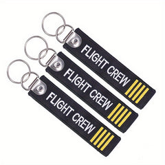 Embroidery FLIGHT CREW Key Chain Set for Men - Aviation Gift