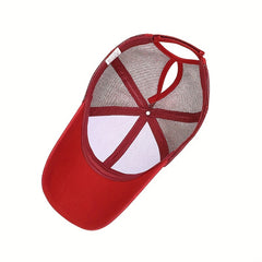 Camouflage Ponytail Trucker Hat Mesh Baseball Cap