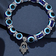 Royal Devil's Eye Beaded Palm Eye Pendant Bracelet Gift