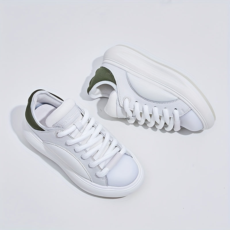 Women's Comfortable Board Shoes Lace Up Thick Sole Platform Running Shoes