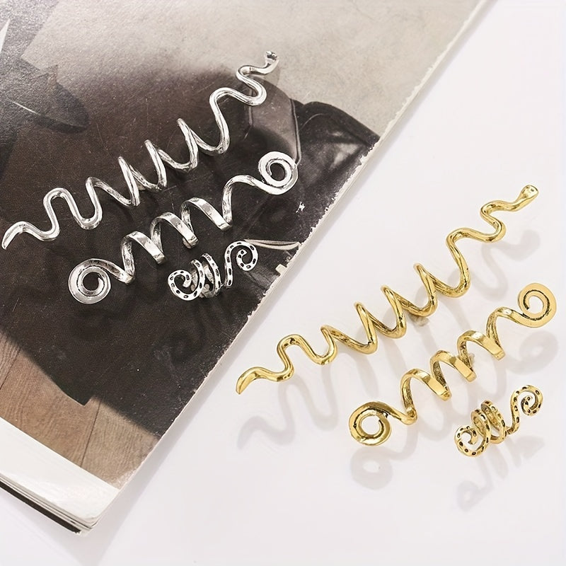 Vintage Gold Spiral Hair Clip for Dreadlocks and Braids