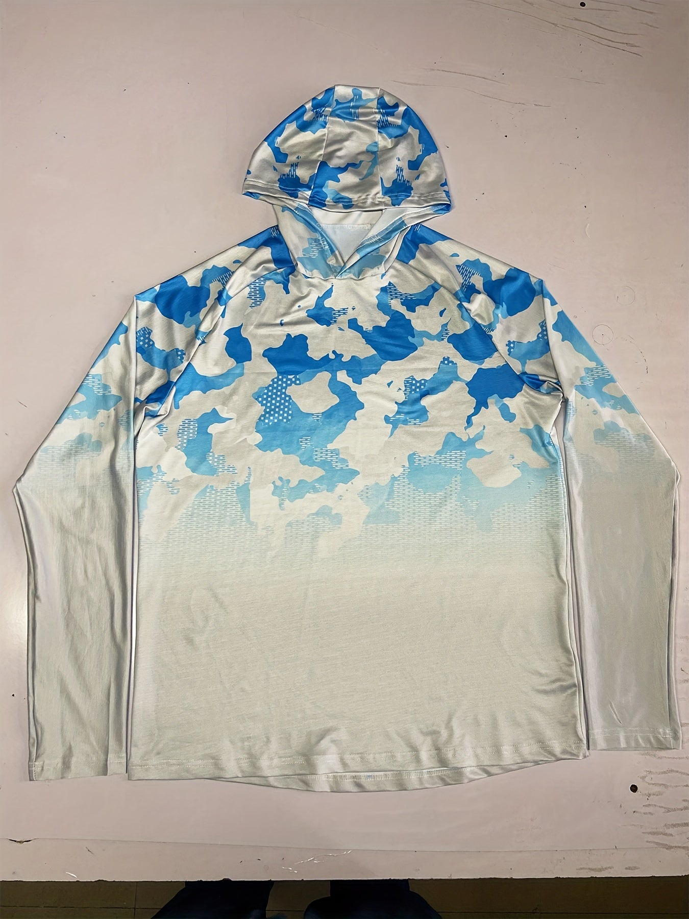 Men's Printed Hoodie Quick Drying Sun Protection Sports Top