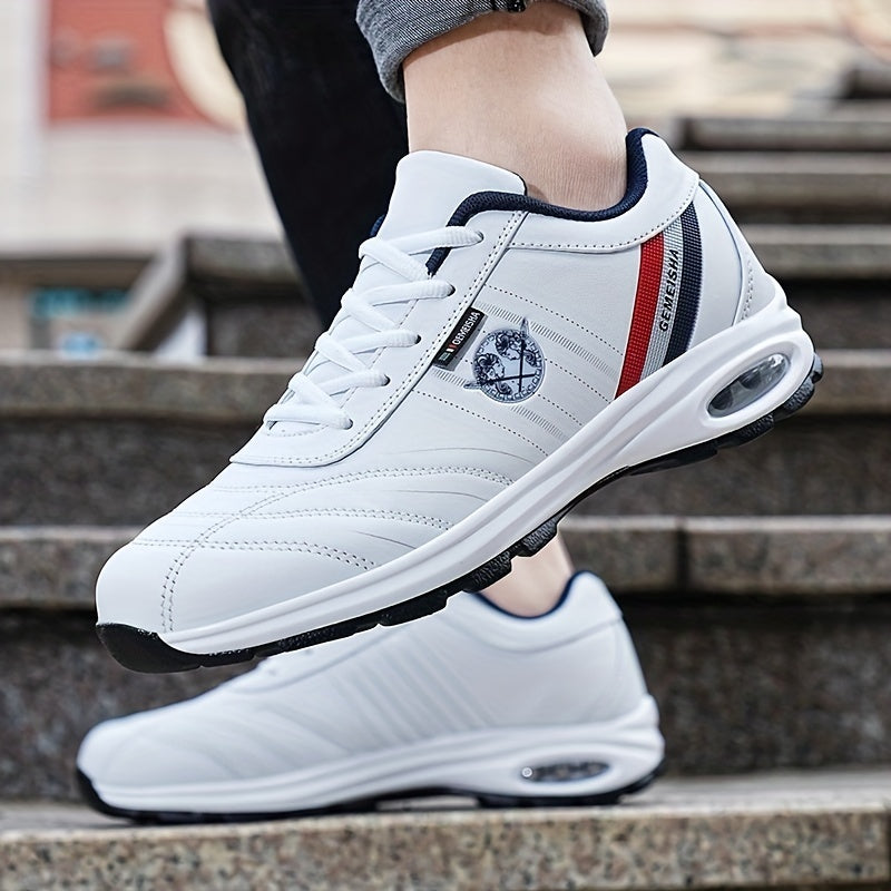 Men's Air Cushioned Lace up Sneakers Shock Absorbing Athletic Shoes