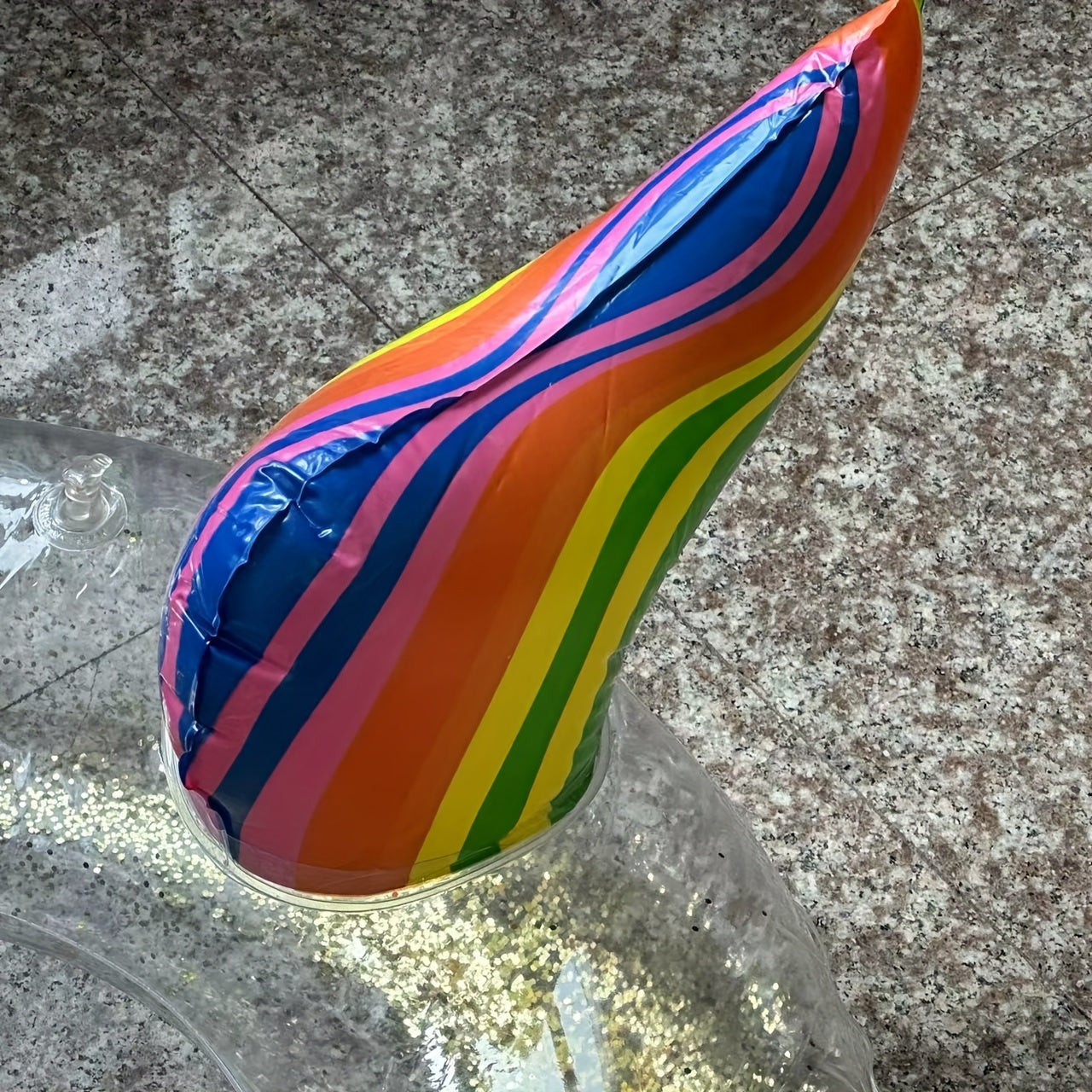 Glitter Unicorn Swimming Ring - Inflatable & Transparent