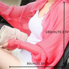 Chiffon Sunscreen Sleeve Shawl Soft Wrinkle Sun Protection Shawl For Women