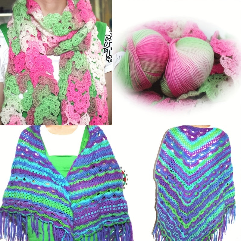2pcs Wool Rainbow Thread for DIY Knitting & Crocheting