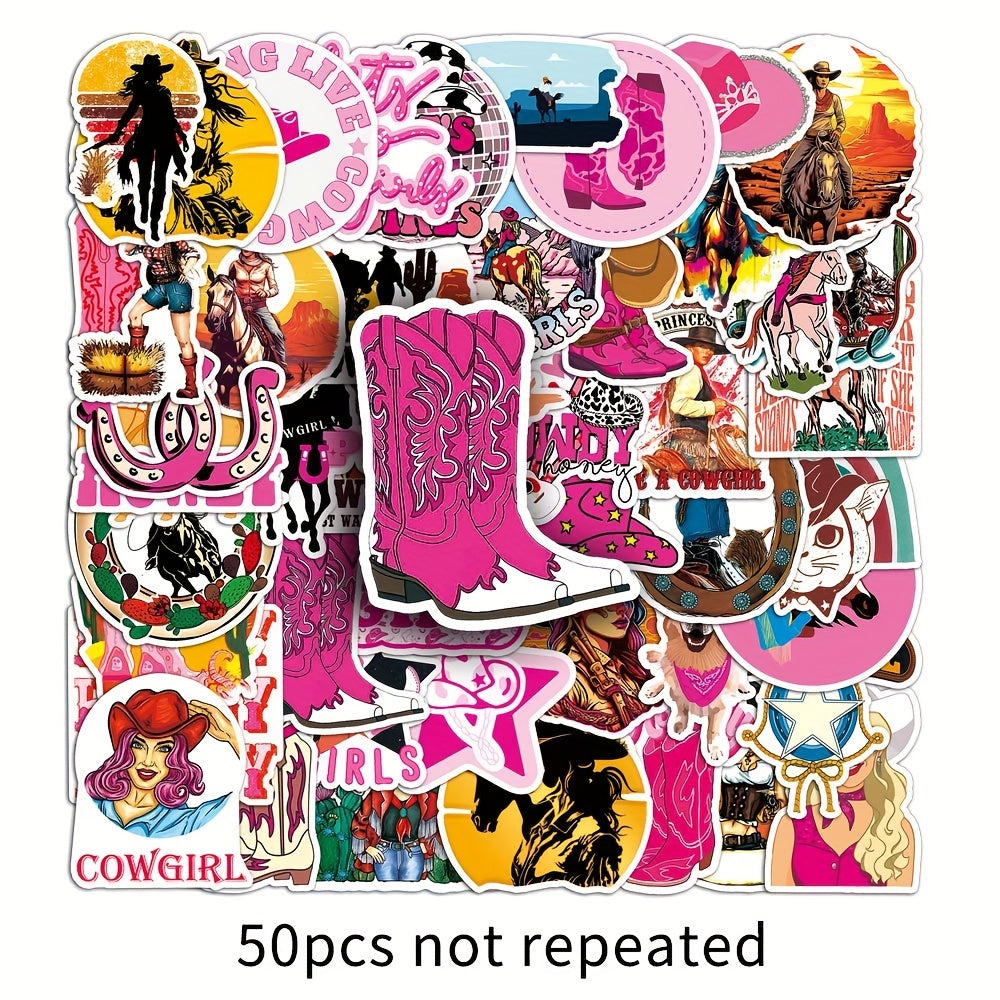 50pcs Cartoon Cowboy Stickers for Notebook Computer Helmet Water Cup