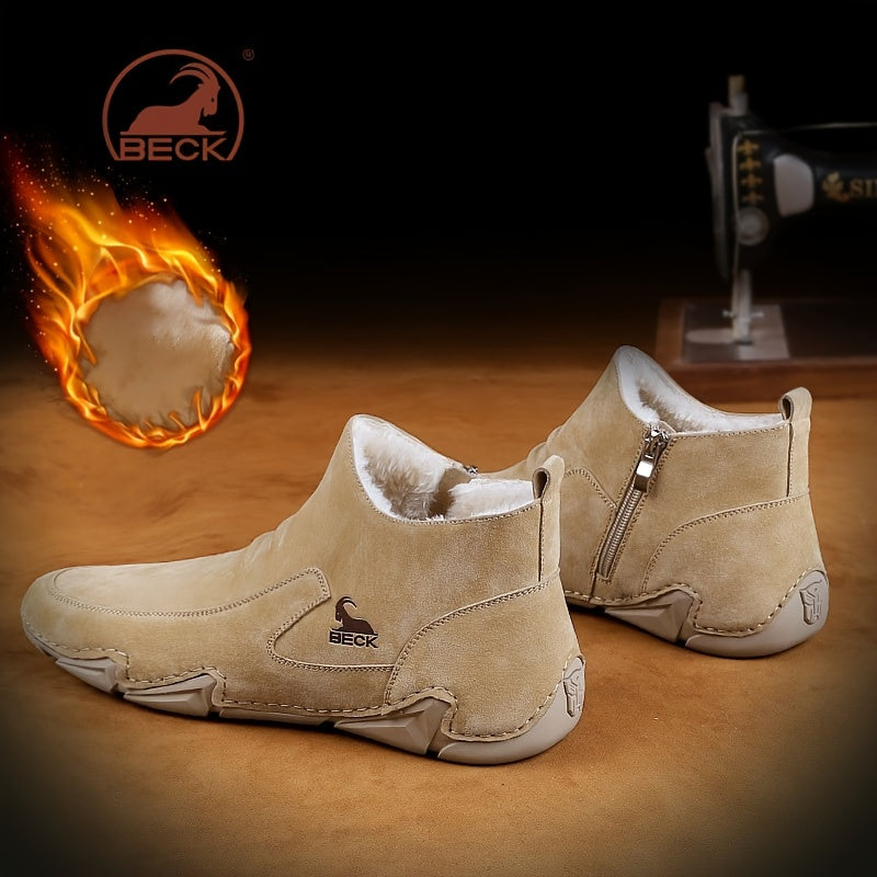 Men's Winter Boots Side Zipper Thermal Shoes
