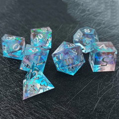 High Clear Paper Solid Resin Dice Set - Tabletop Game Dice Accessories