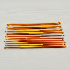 10pcs Double Ended Alumina Crochet DIY Knitting Tools Golden Aluminum Crochet