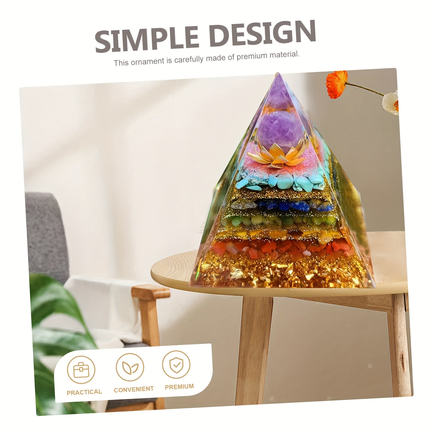 Natural Crystal Pyramid Healing Reiki Chakra Meditation Stone