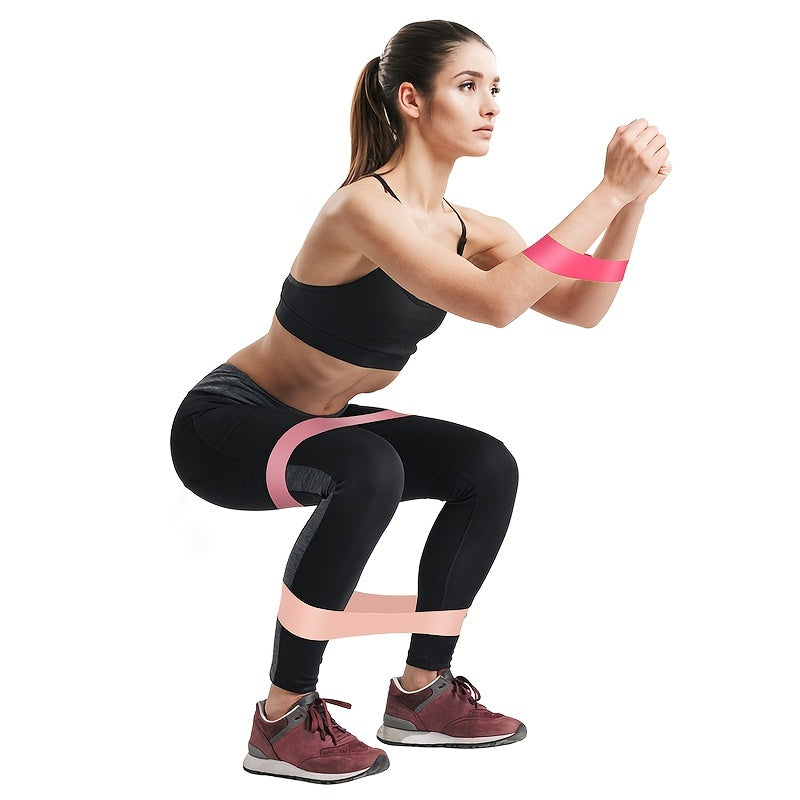 5pcs Gradient Pink TPE Resistance Band for Muscle Training