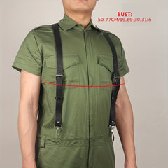 Men's Decorative Leather Suspenders Adjustable British Style