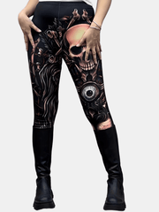 Skull Print Skinny Leggings Casual Stretchy Leggings Women's Clothing