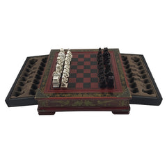 Antique Terracotta Army Chess Set Wooden Table Chess 26IN