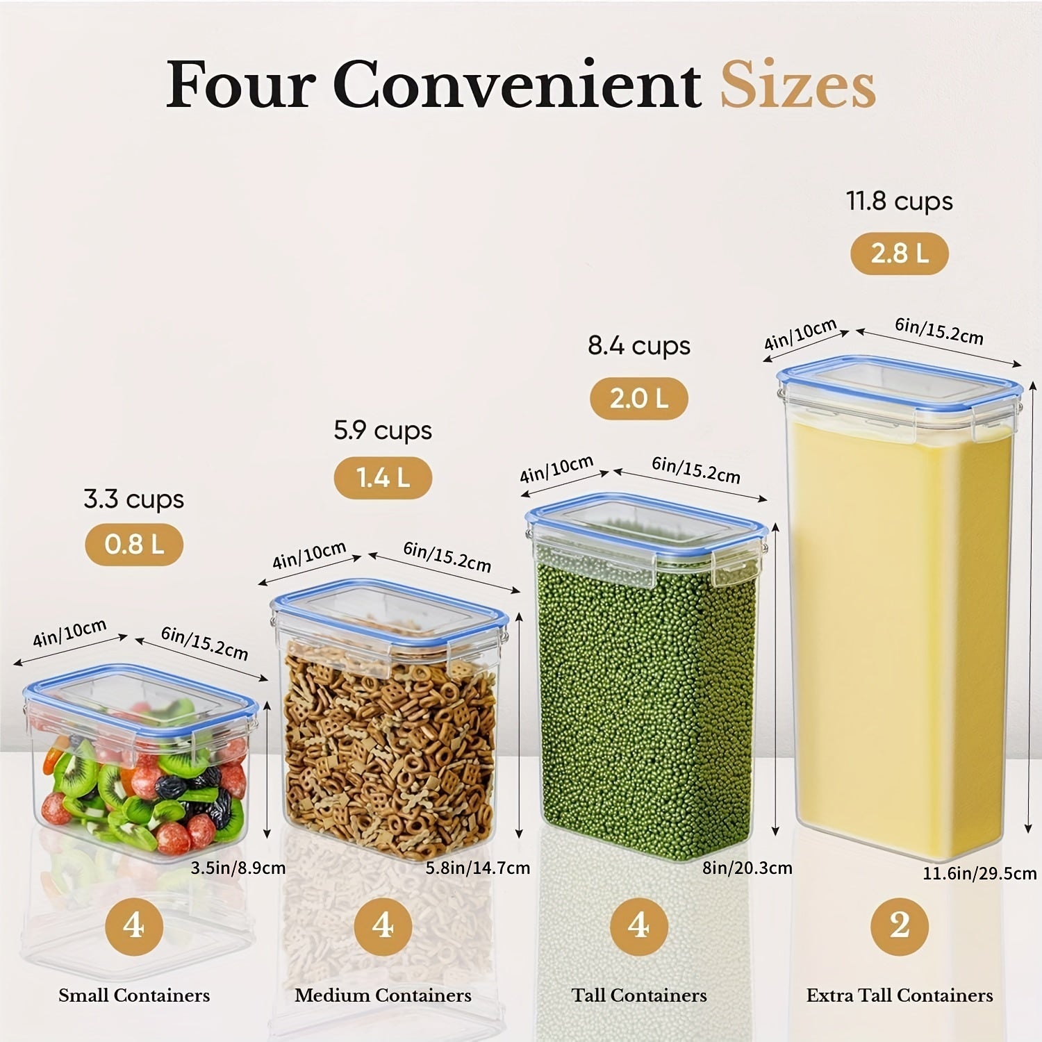 14pcs Pasta Containers With Lids & Marker - BPA-Free Plastic Containers