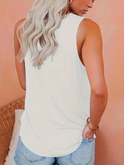 Colorful Letter Print Crew Neck Tank Top for Summer