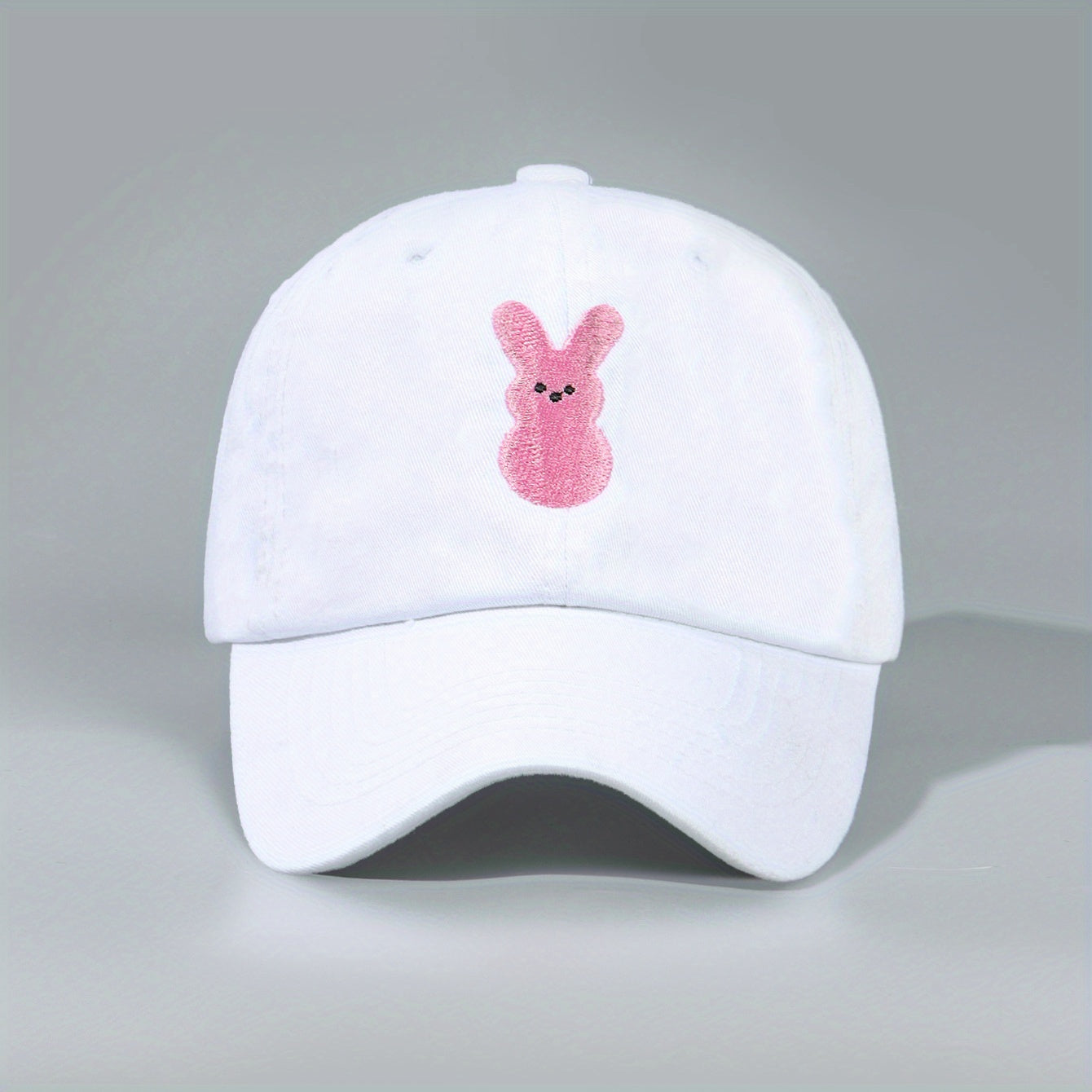Easter Bunny Embroidered Baseball Cap Pink Rabbit Casual Sports Hat Dad Hats
