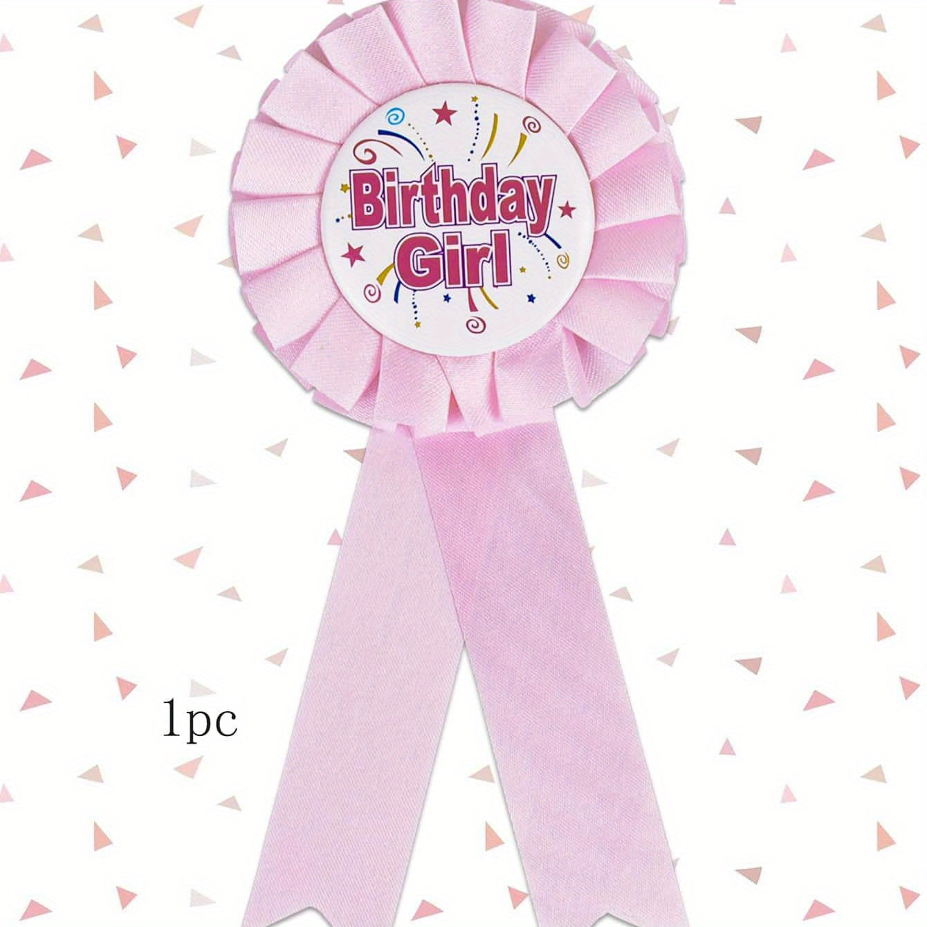 Flower Shaped Letter Graphic Birthday Party Badge