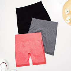 3Pcs Butt Lifting High Stretch Sports Shorts for Women