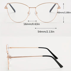 Cat Eye Blue Light Glasses Clear Lens Metal Glasses For Computer