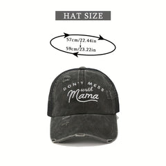 Ponytail Trucker Hat Distressed Baseball Cap Mesh Breathable Dad Hats For Women
