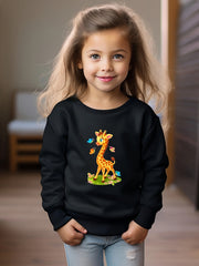 Toddler Kids Cartoon Giraffe Pattern Sweatshirt Top