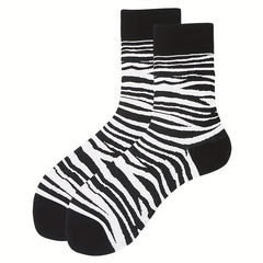 Funny Cartoon Print Mid Tube Socks for Women
