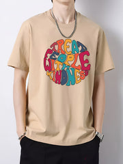 Men's Colorful Brain Pattern Print Slim Fit T-shirt