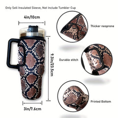 Animal Skin Printed Cup Sleeve 40oz Anti Scalding Tumbler Bottle Protective