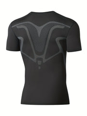 Men's Short Sleeve T shirt Active High Stretch Compression Base Layer Top
