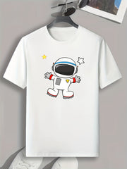 Cartoon Astronaut Graphic T-shirt for Men