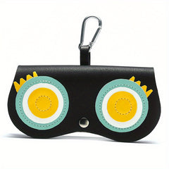 Owl Cat Eyes Heart Flowers Pattern PU Leather Keychain Storage Box