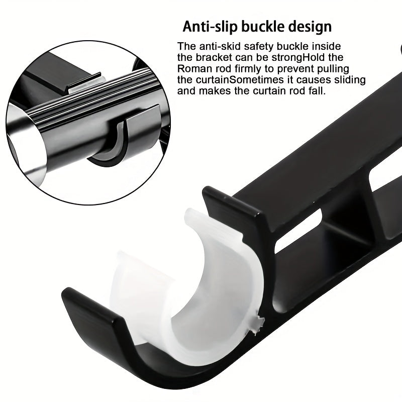 Heavy Duty Curtain Rod Brackets - Double Rod Holder Hooks - Supports Up To 50kg