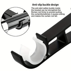 Heavy Duty Curtain Rod Brackets - Double Rod Holder Hooks - Supports Up To 50kg