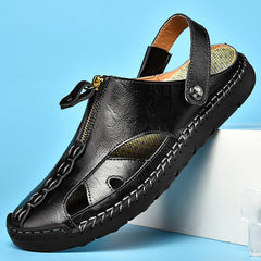 Men's Zipper Sandals Non Slip Outdoor Beach Shoes