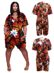 Casual Romper Women's Short Sleeve V Neck Romper