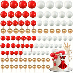 108pcs Cupcake Topper DIY Cake Insert Topper Foam Cake Ball Baking Decoration