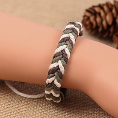 Boys Vintage Braided Bracelet Adjustable Wristband Couple Holiday Jewelry Gift