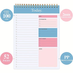 Daily Planner Notepad Undated 90 Pages Tear Off 14 X 21 Checklist