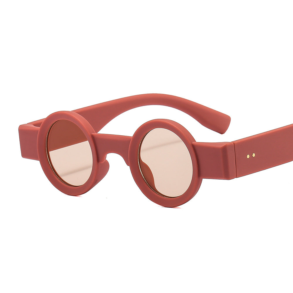Round Frame Vintage Sunglasses Gradient Y2K Travel Shades